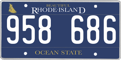 RI license plate 958686