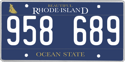 RI license plate 958689