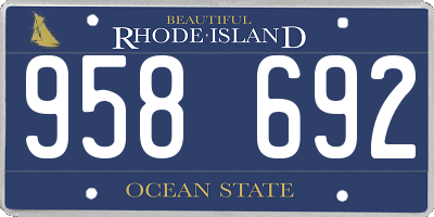 RI license plate 958692