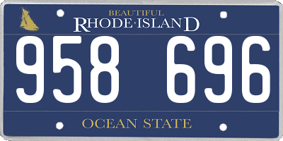 RI license plate 958696