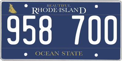 RI license plate 958700