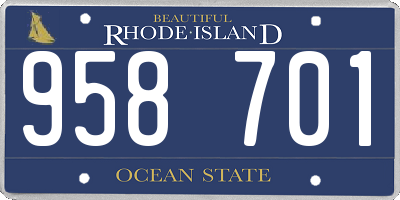 RI license plate 958701