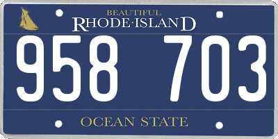 RI license plate 958703