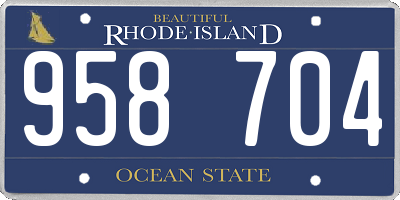RI license plate 958704