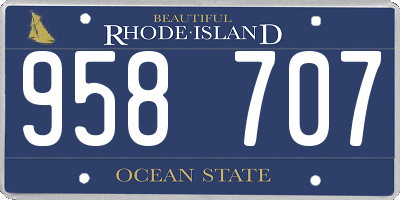 RI license plate 958707