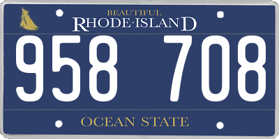 RI license plate 958708