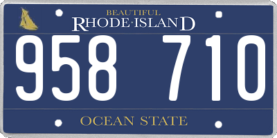 RI license plate 958710