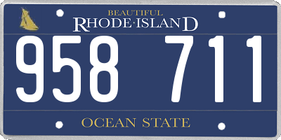 RI license plate 958711