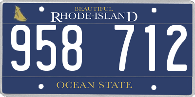 RI license plate 958712