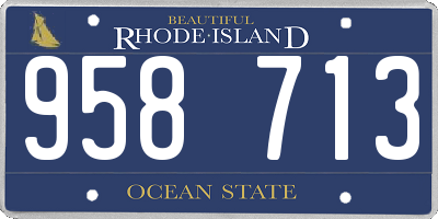 RI license plate 958713