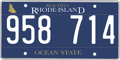 RI license plate 958714