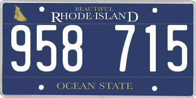 RI license plate 958715