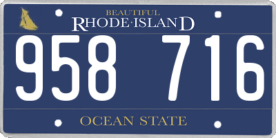 RI license plate 958716