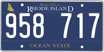 RI license plate 958717