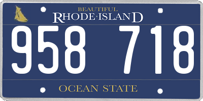 RI license plate 958718