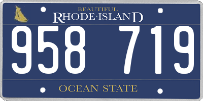 RI license plate 958719