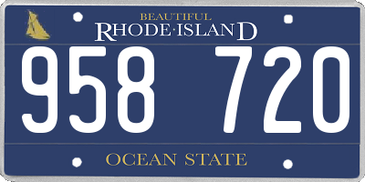 RI license plate 958720