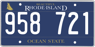 RI license plate 958721