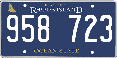 RI license plate 958723