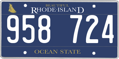 RI license plate 958724