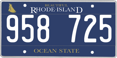 RI license plate 958725