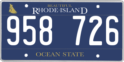 RI license plate 958726