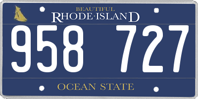 RI license plate 958727