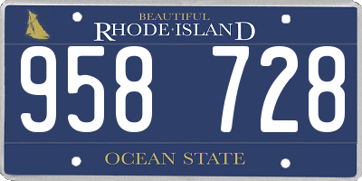 RI license plate 958728