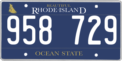 RI license plate 958729