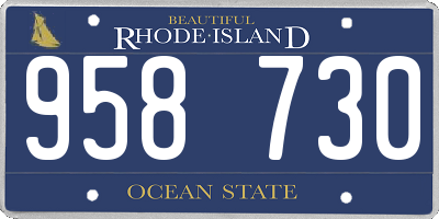 RI license plate 958730