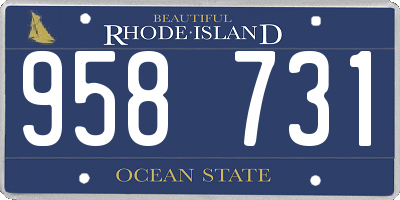 RI license plate 958731
