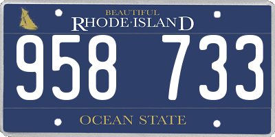 RI license plate 958733