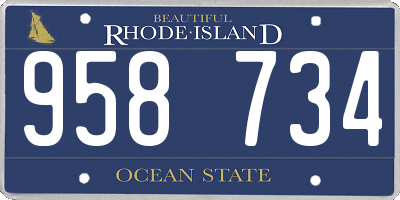 RI license plate 958734