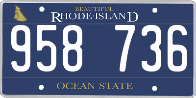 RI license plate 958736