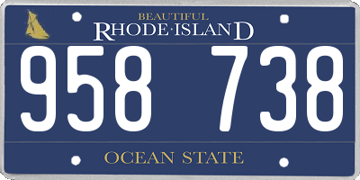 RI license plate 958738