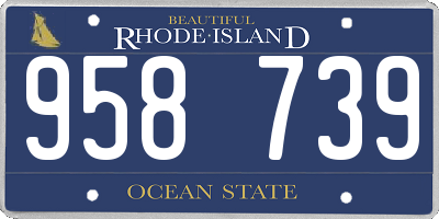 RI license plate 958739