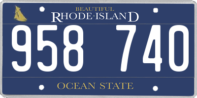 RI license plate 958740