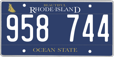 RI license plate 958744