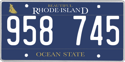 RI license plate 958745
