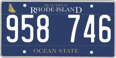 RI license plate 958746