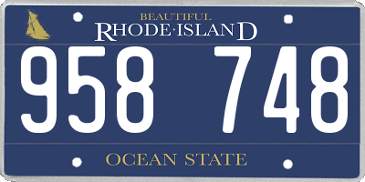 RI license plate 958748