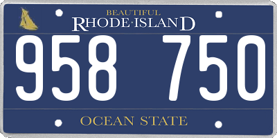 RI license plate 958750