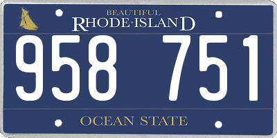 RI license plate 958751