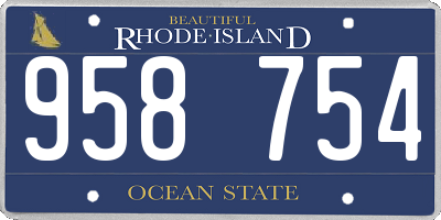 RI license plate 958754