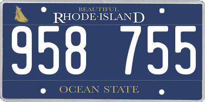 RI license plate 958755