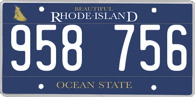 RI license plate 958756