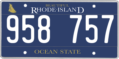 RI license plate 958757