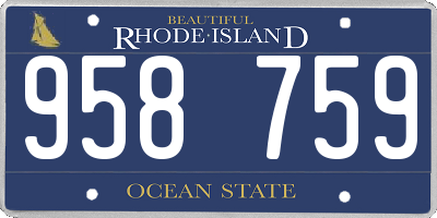 RI license plate 958759