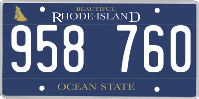 RI license plate 958760