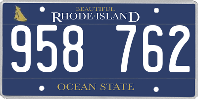 RI license plate 958762